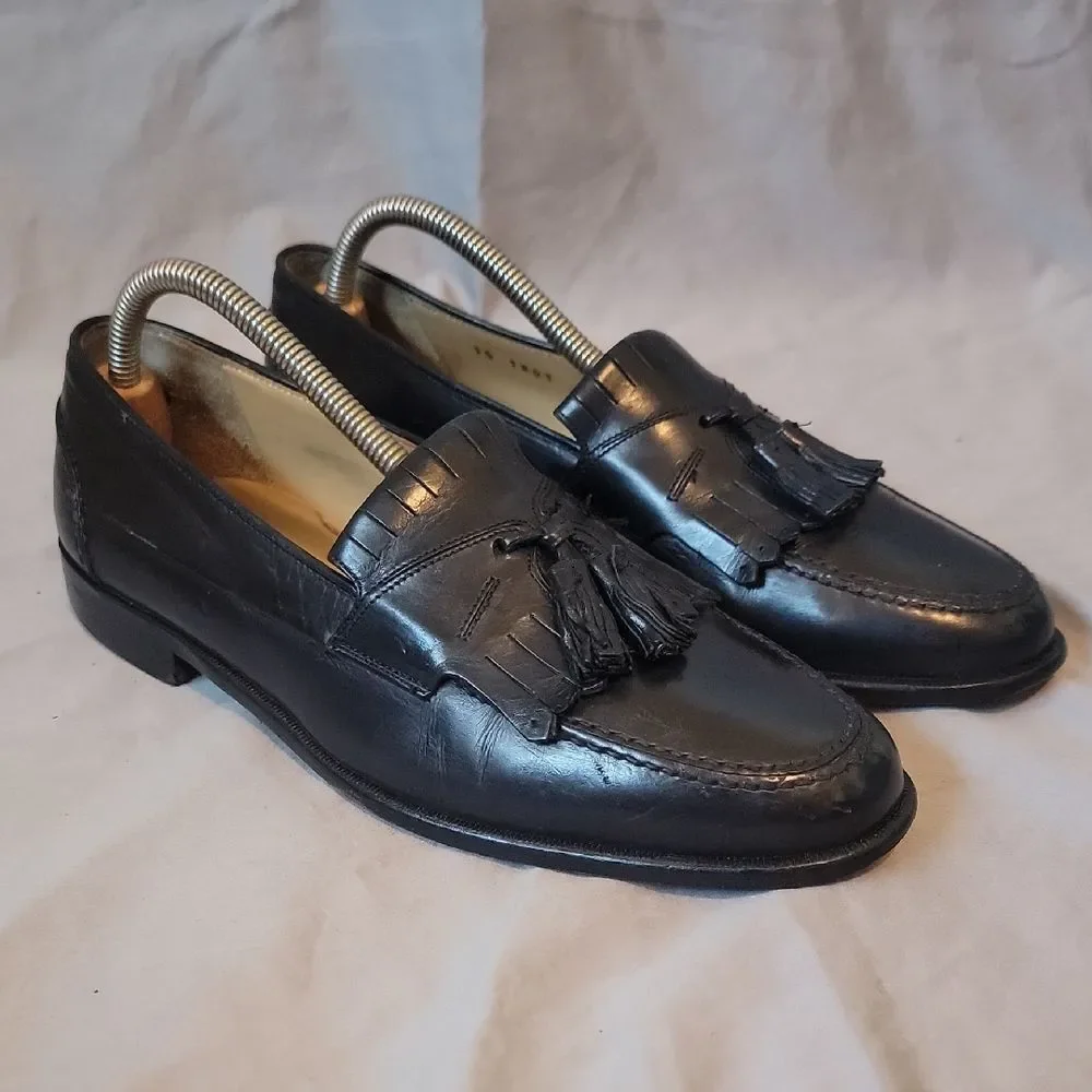 Johnston & Murphy Black Loafers with Tassels